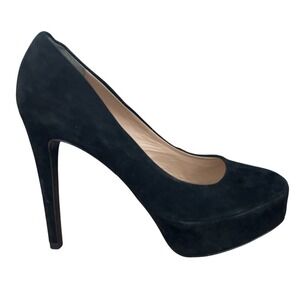 Diane von Furstenberg black "suede/nubuck" platform pumps SZ: 8.5